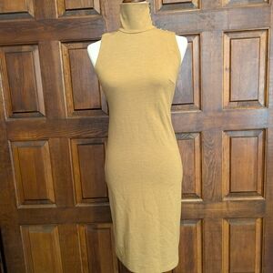 Ralph Lauren Tan Turtleneck Midi Dress XS